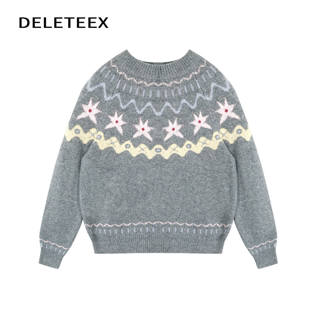 DeleteEx_Warm_Hooded_Diamond_Knit_Pullover_Loose_Fit_Office_Women_Acrylic_Blend_Sweaters_MISSTT