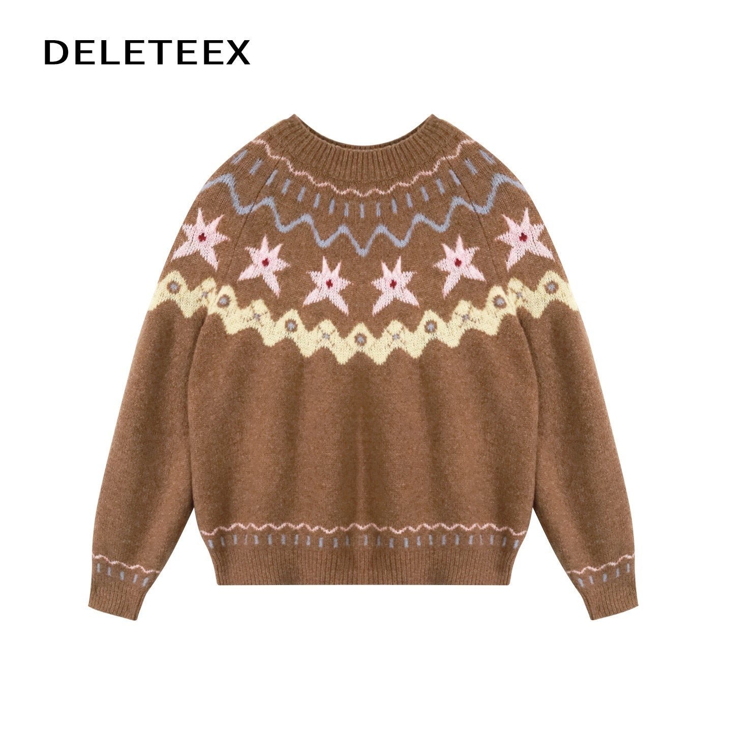 DeleteEx_Warm_Hooded_Diamond_Knit_Pullover_Loose_Fit_Office_Women_Acrylic_Blend_Sweaters_MISSTT