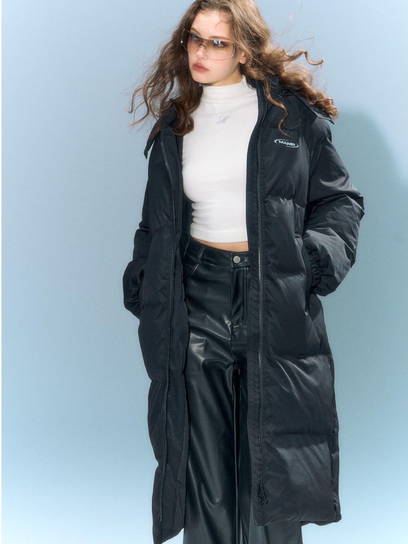 DeleteEx Warm Thick Longline Zipper Commuter Oversized Womens Polyester Puffer Jackets