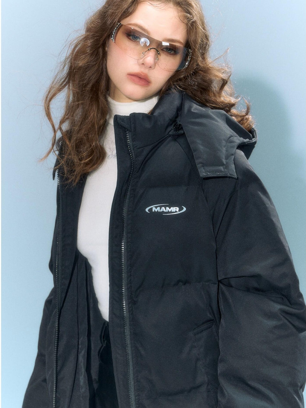 DeleteEx Warm Thick Longline Zipper Commuter Oversized Womens Polyester Puffer Jackets