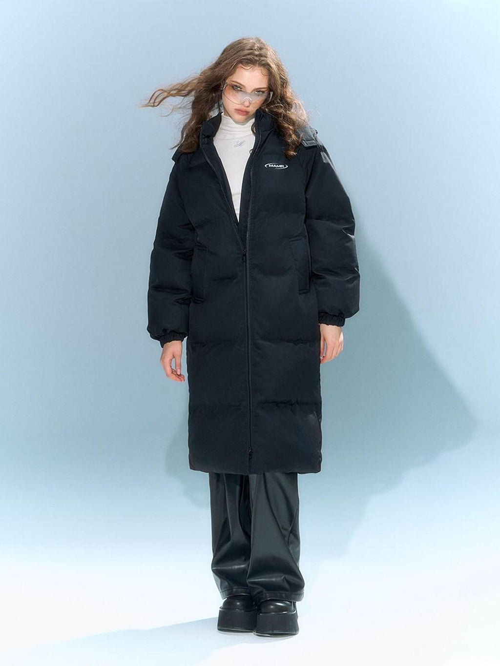 DeleteEx Warm Thick Longline Zipper Commuter Oversized Womens Polyester Puffer Jackets