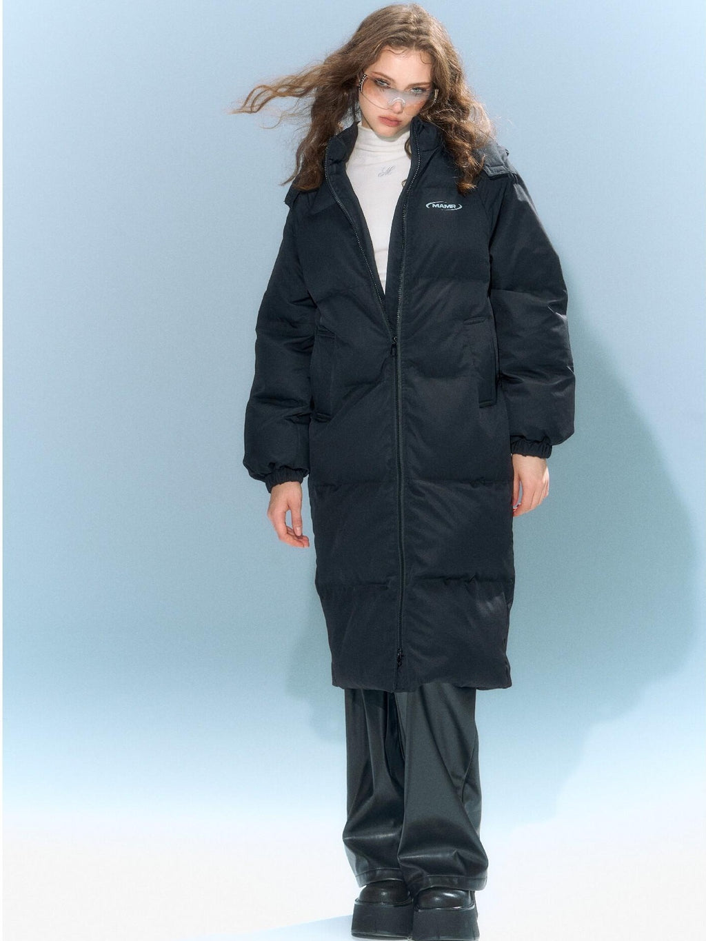 DeleteEx Warm Thick Longline Zipper Commuter Oversized Womens Polyester Puffer Jackets