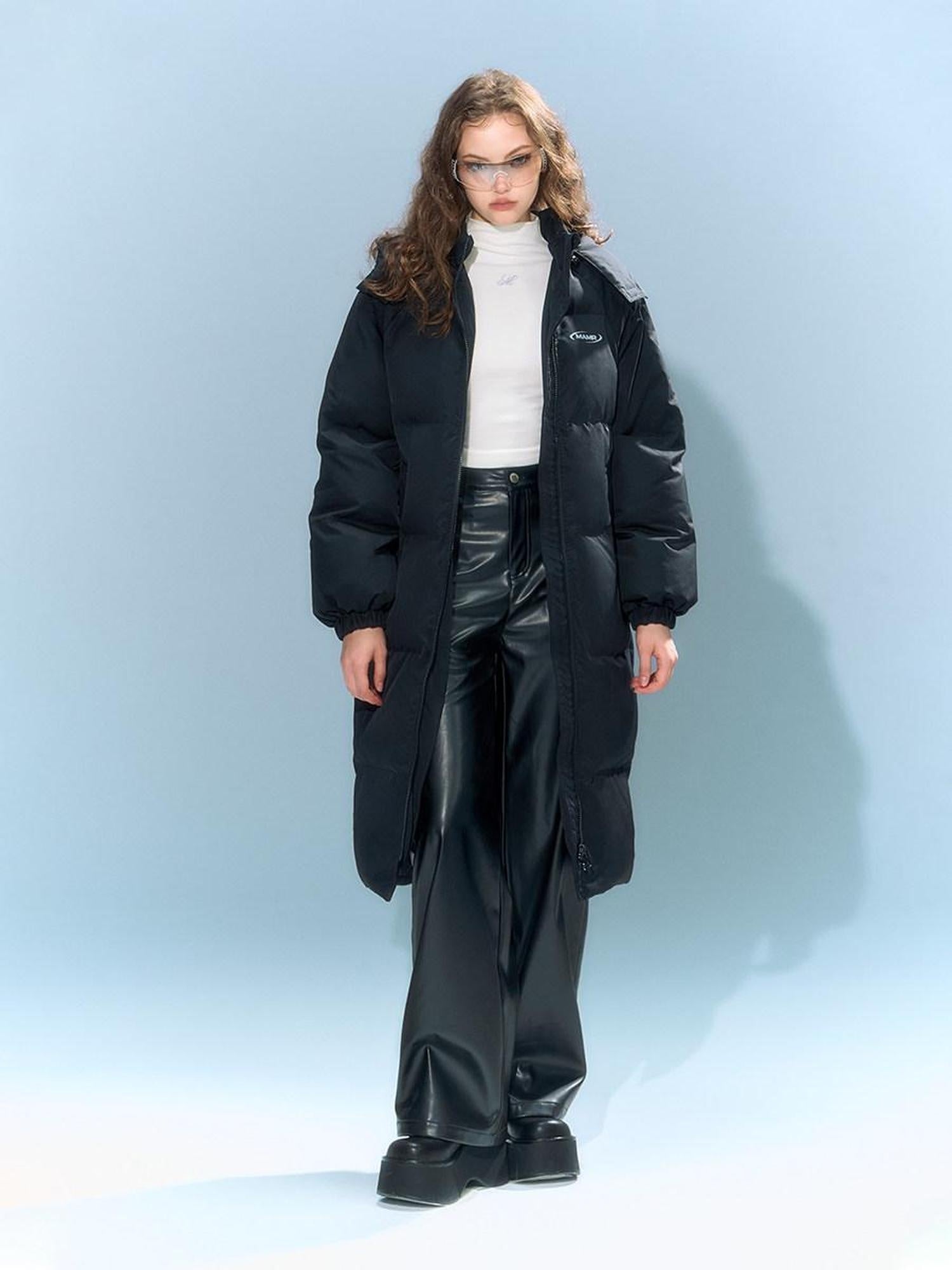 DeleteEx Warm Thick Longline Zipper Commuter Oversized Womens Polyester Puffer Jackets