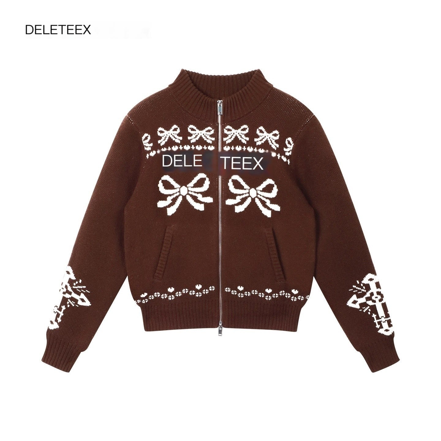 DeleteEx_Warm_Wool_Blend_Hooded_Zip_Up_Loose_Commuter_Knit_Bow_Cardigans_MISSTT