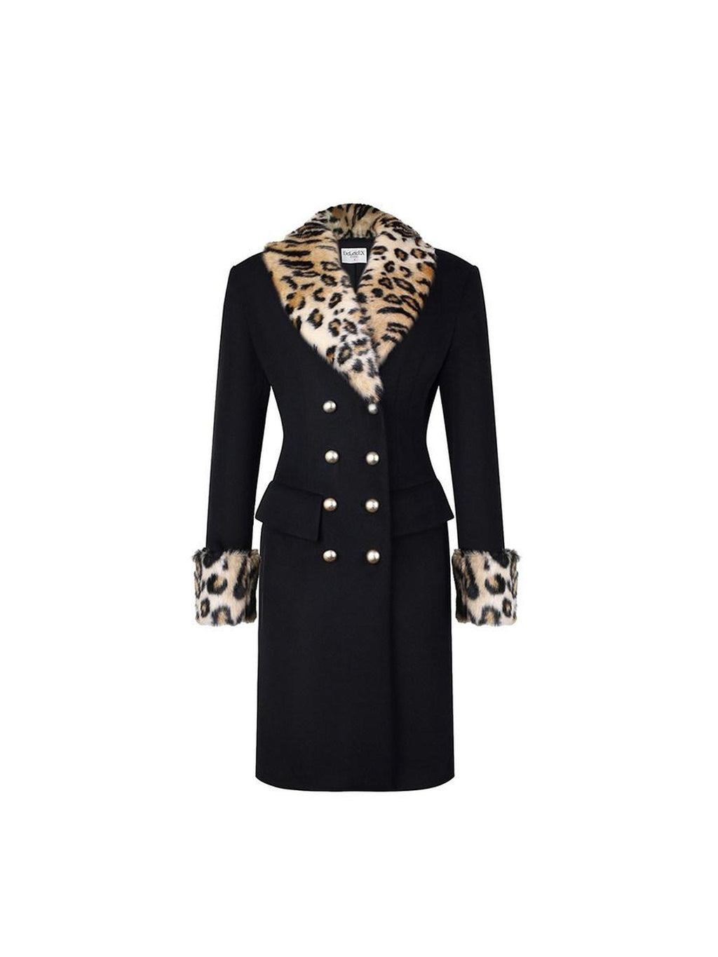DeleteEx Warm Wool Blend Slim Double Breasted Commuter Coat For Women Black Wool Coats