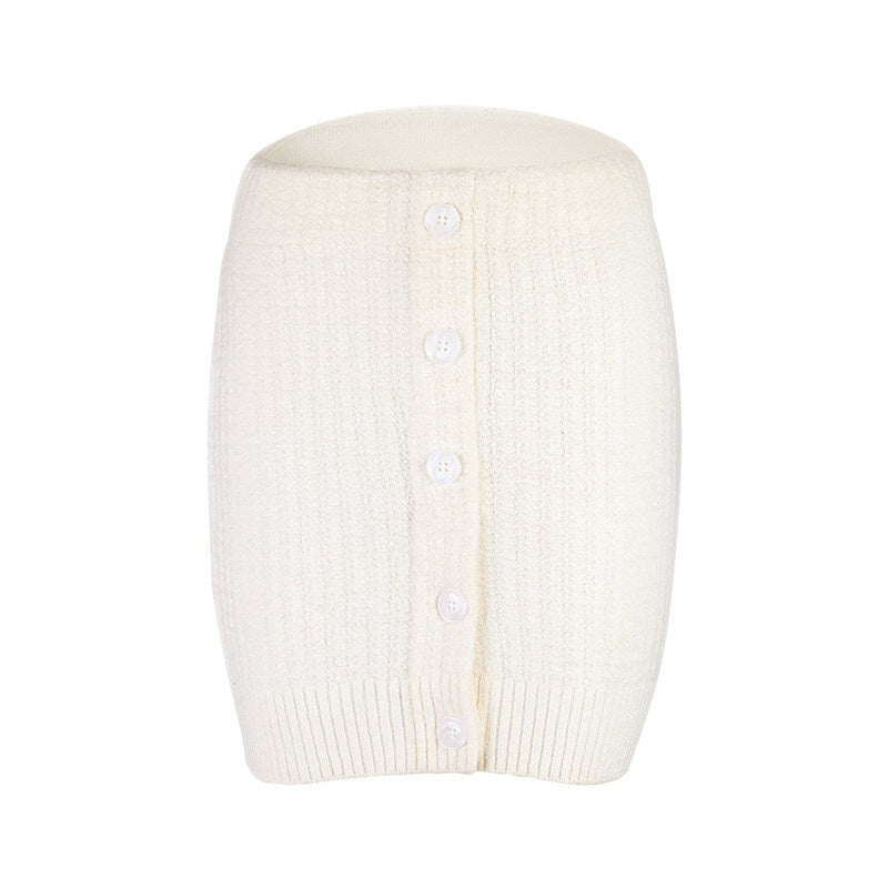 DeleteEx_Wool_Blend_Lined_Bow_Korean_Slim_Mid_Waist_Women_Party_Pencil_Mini_Skirts_MISSTT
