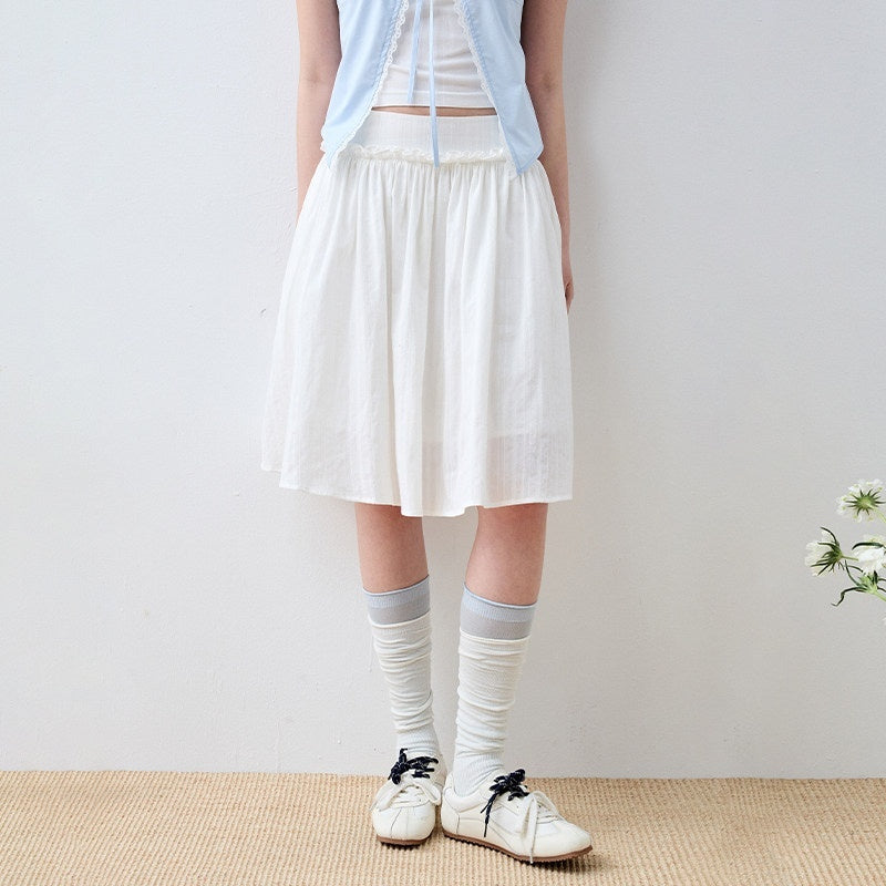 Luamoss_100%_Cotton_Lined_Korean_Ruffle_Mid_Waist_Loose_Puff_Cloud_White_Midi_Skirts_MISSTT