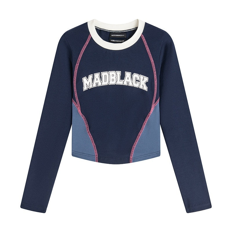 Luamoss_100%_Cotton_Slim_Fit_Printed_Office_Crew_Neck_Blue_Black_Long_Sleeve_T-Shirts_MISSTT
