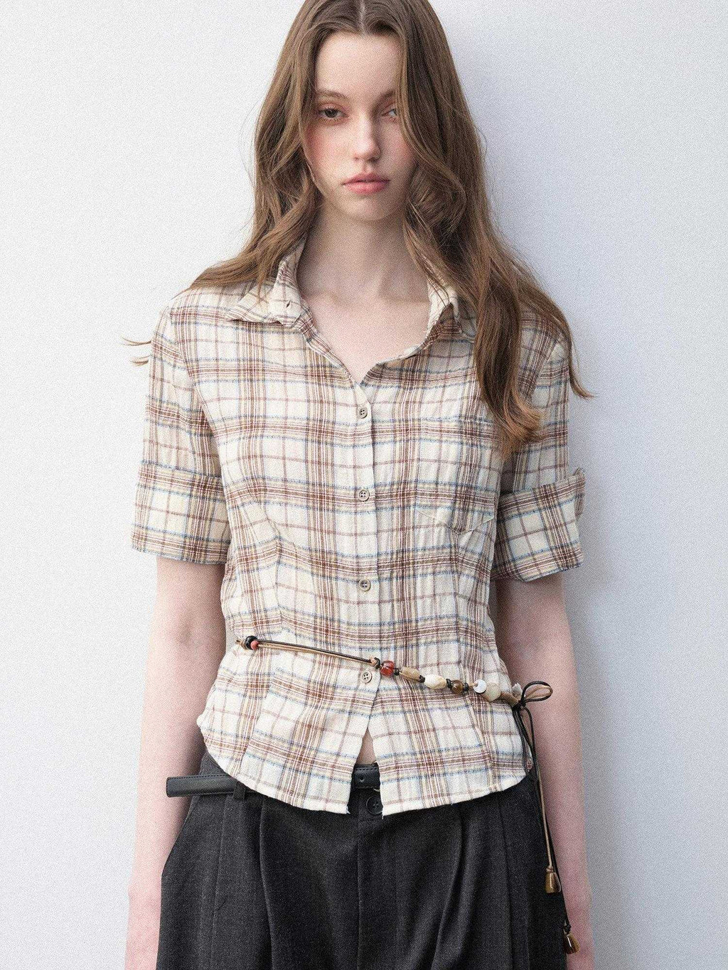Luamoss Breathable 100 Percent Cotton Vintage Straight Fit Plaid Women Shirts