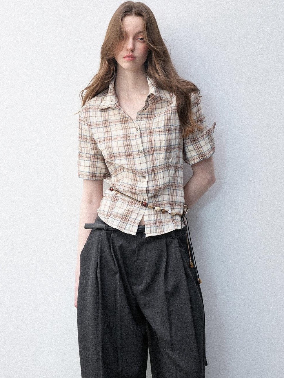Luamoss Breathable 100 Percent Cotton Vintage Straight Fit Plaid Women Shirts