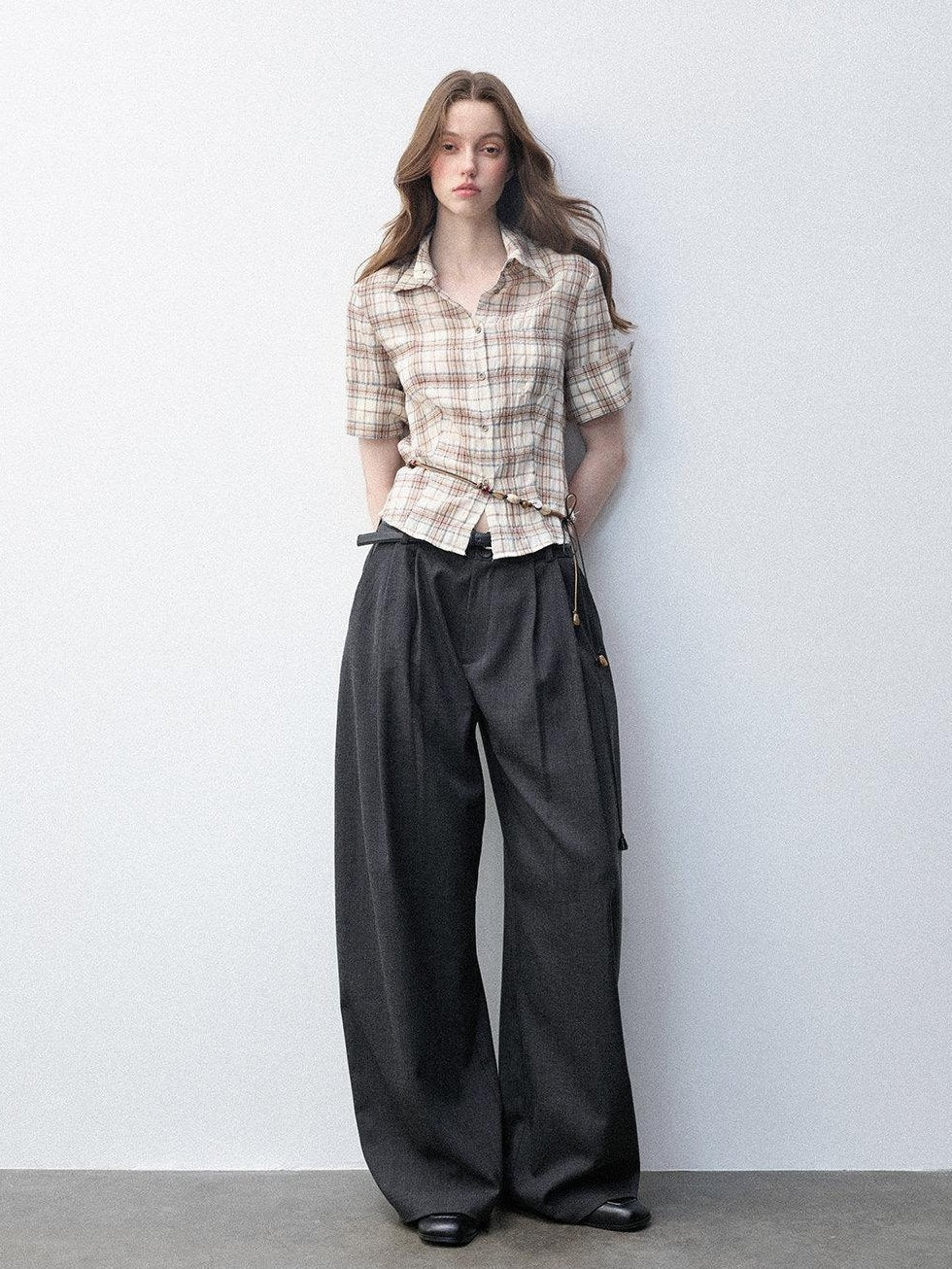 Luamoss Breathable 100 Percent Cotton Vintage Straight Fit Plaid Women Shirts