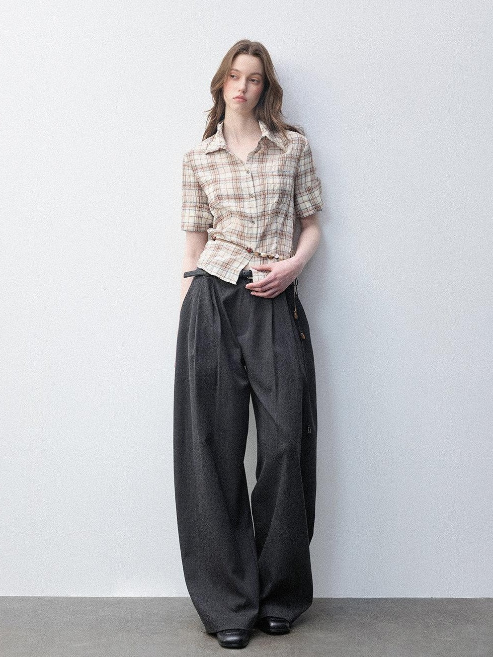 Luamoss Breathable 100 Percent Cotton Vintage Straight Fit Plaid Women Shirts