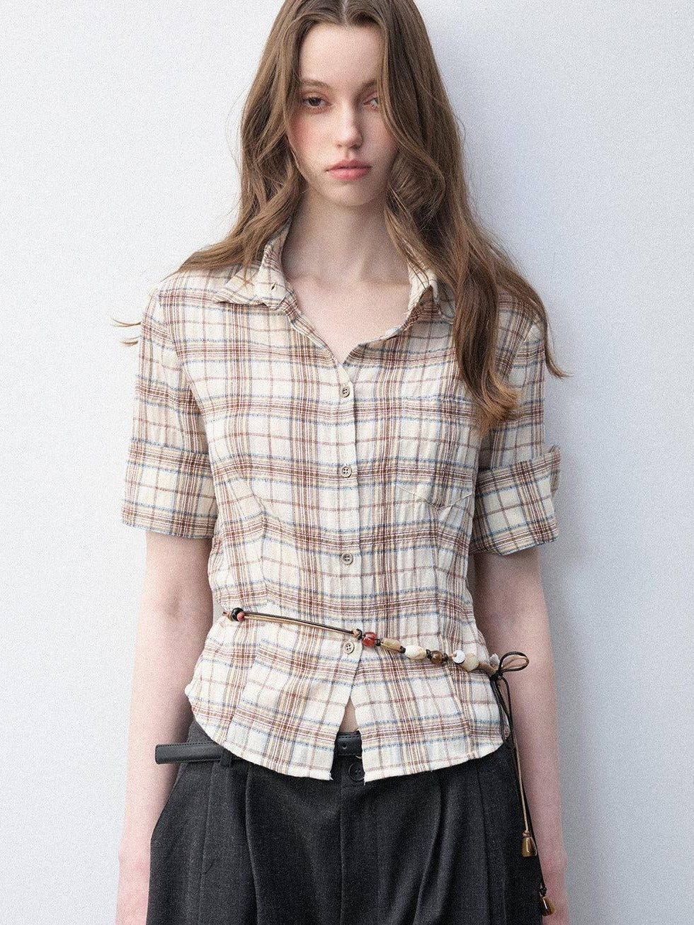 Luamoss Breathable 100 Percent Cotton Vintage Straight Fit Plaid Women Shirts