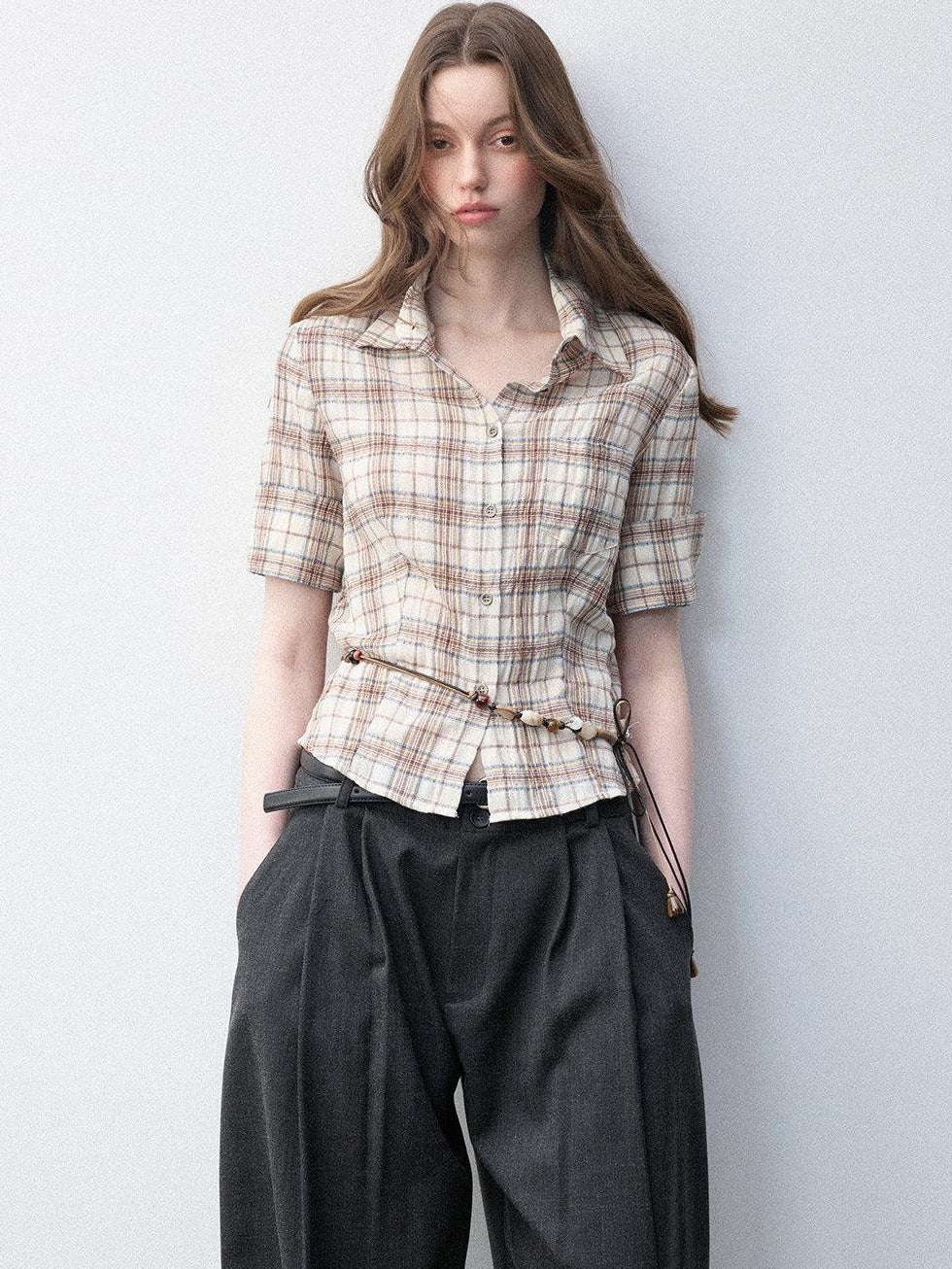 Luamoss Breathable 100 Percent Cotton Vintage Straight Fit Plaid Women Shirts