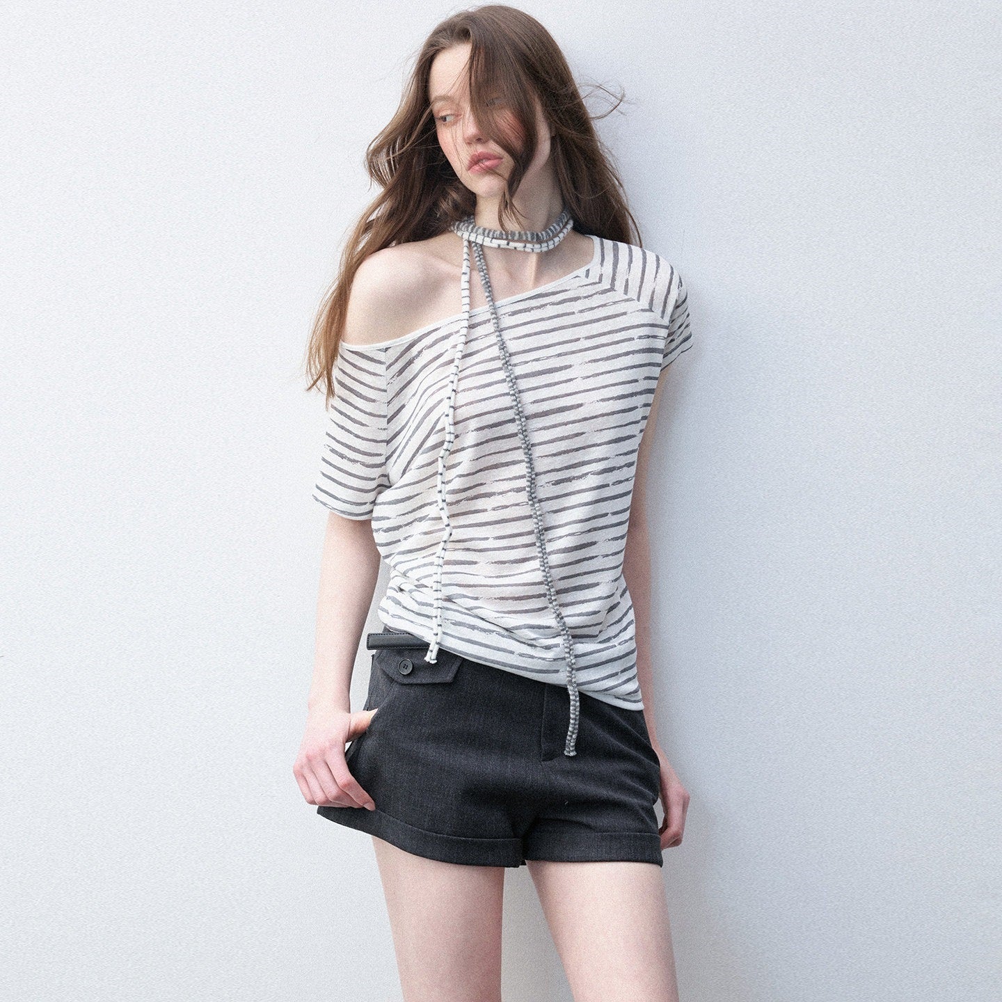 Luamoss_Breathable_Lyocell_Casual_Loose_Striped_Asymmetric_Women_Short_Sleeve_T-Shirts_MISSTT