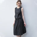 Luamoss_Breathable_Pure_Cotton_Tie_Waist_Korean_H_Line_Loose_Fit_Casual_Midi_Dresses_MISSTT