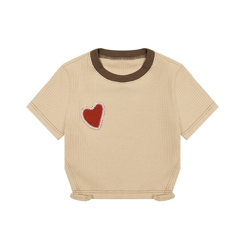 Luamoss_Breathable_Slim_Fit_Short_Sleeve_Round_Neck_Solid_Women_T_Shirt_Basic_Crop_Tops_MISSTT