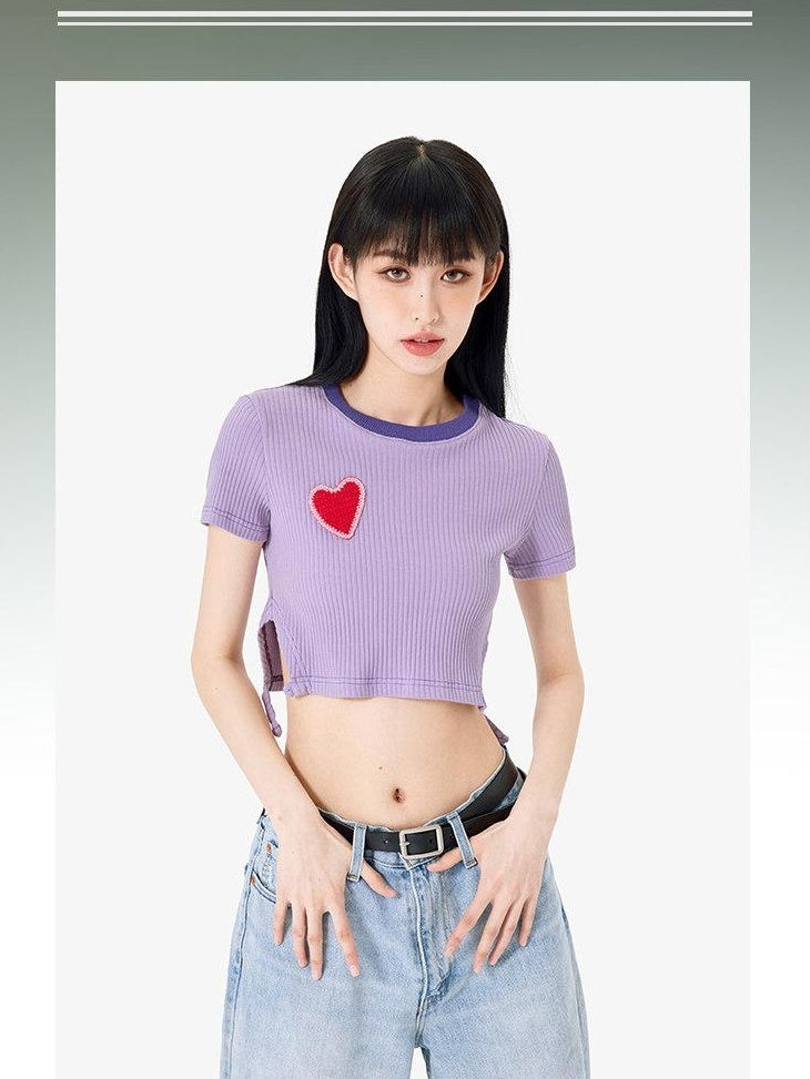 Luamoss Breathable Slim Fit Short Sleeve Round Neck Solid Women T Shirt Basic Crop Tops