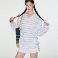 Luamoss_Breathable_V-neck_Striped_Patch_Korean_Women_Cotton_Blend_Oversized_T-Shirts_MISSTT