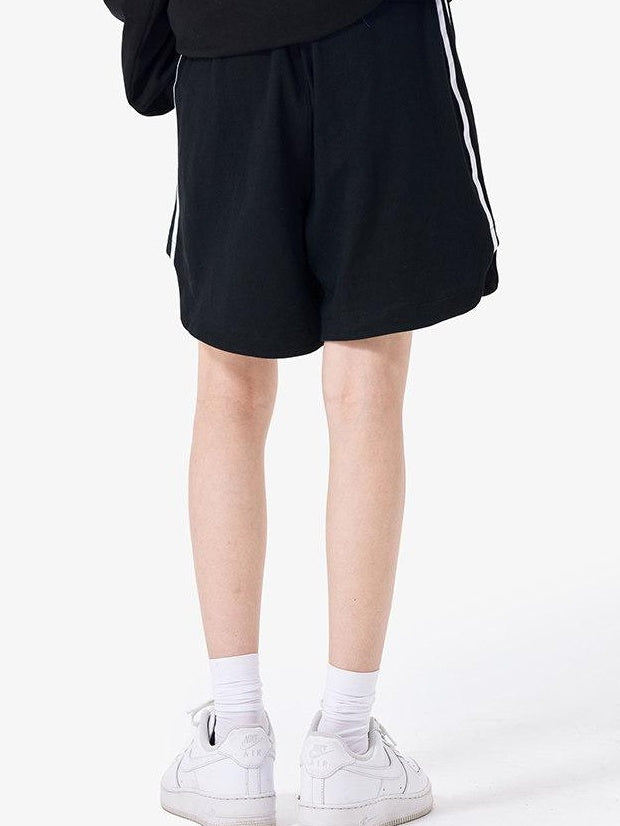 Luamoss Comfortable Loose Fit Youthful Casual Teen Brown Black Blue Mid-Length Shorts