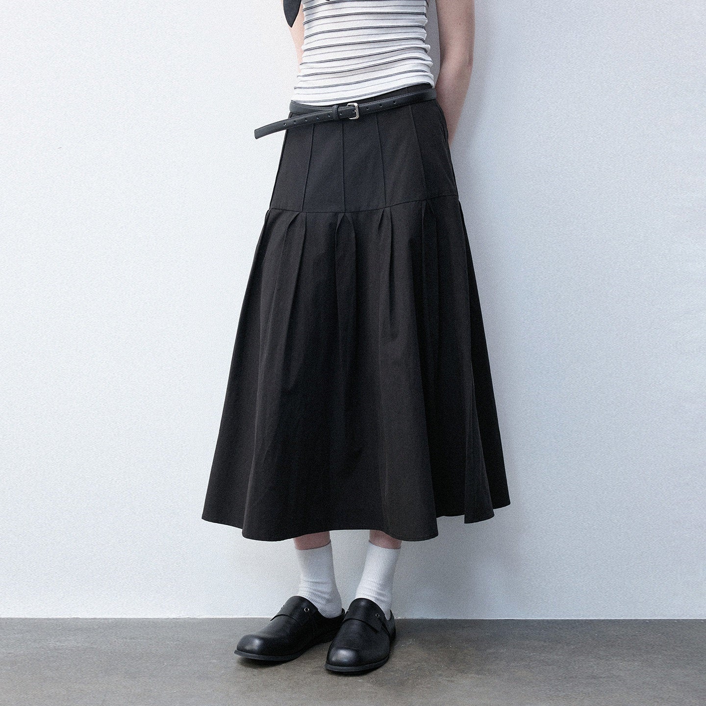 Luamoss_High_Waist_A_Line_Lyocell_Cotton_Blend_Women_Starlight_Black_Midi_Skirts_MISSTT