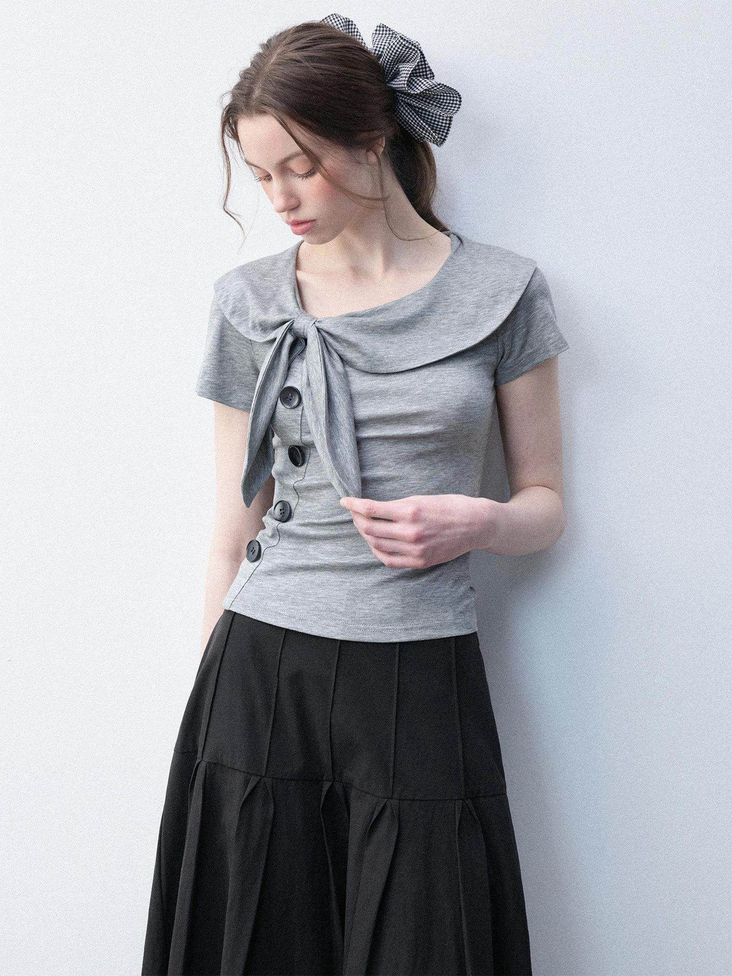 Luamoss Lyocell Slim Fit Casual Women Elephant Gray Stretch Short Sleeve T-Shirts