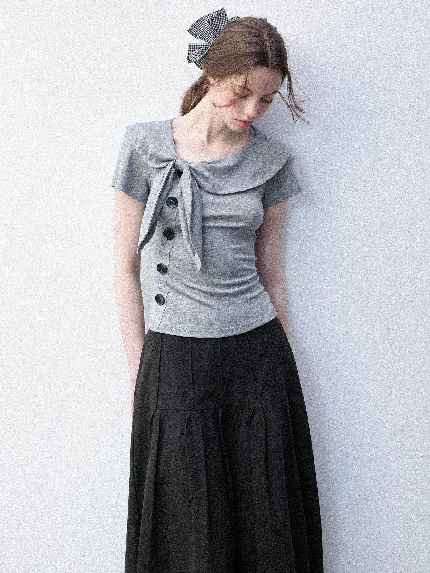 Luamoss Lyocell Slim Fit Casual Women Elephant Gray Stretch Short Sleeve T-Shirts