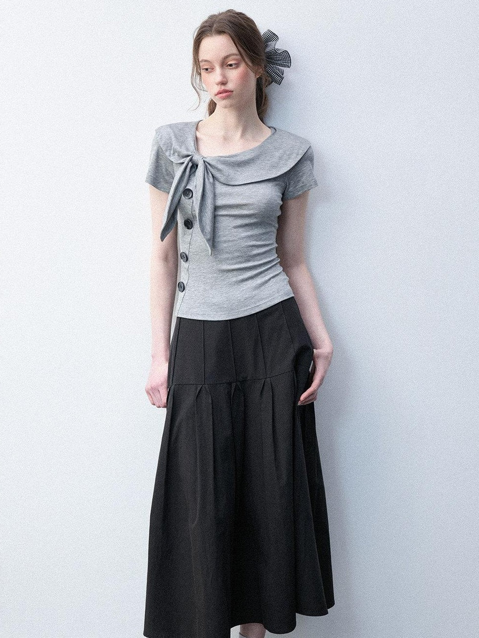 Luamoss Lyocell Slim Fit Casual Women Elephant Gray Stretch Short Sleeve T-Shirts