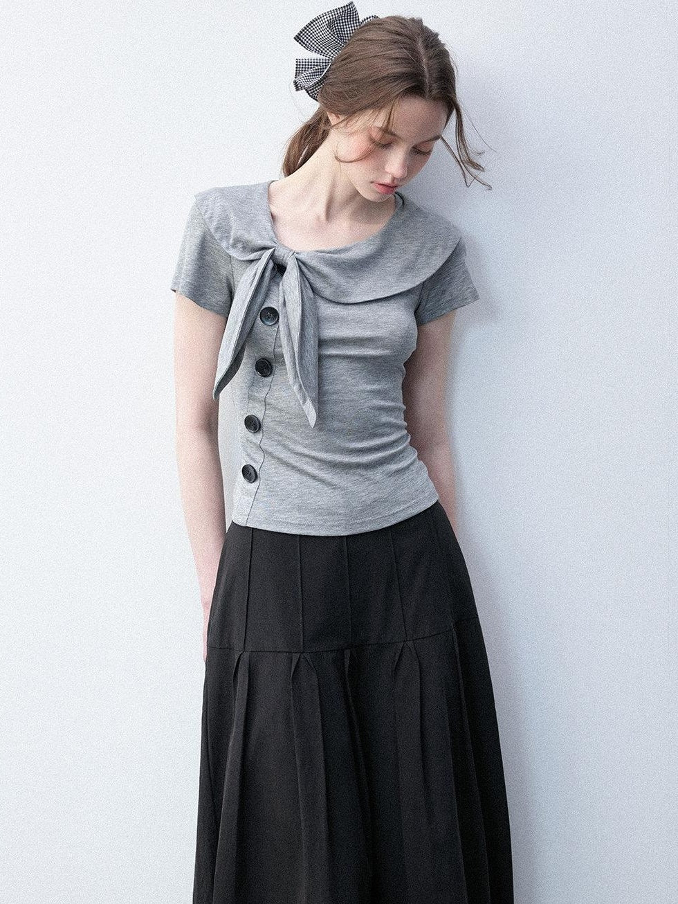 Luamoss Lyocell Slim Fit Casual Women Elephant Gray Stretch Short Sleeve T-Shirts