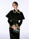 Luamoss Polyester Long Sleeve Notched Collar Casual Women Two Piece Top & Skirt Sets