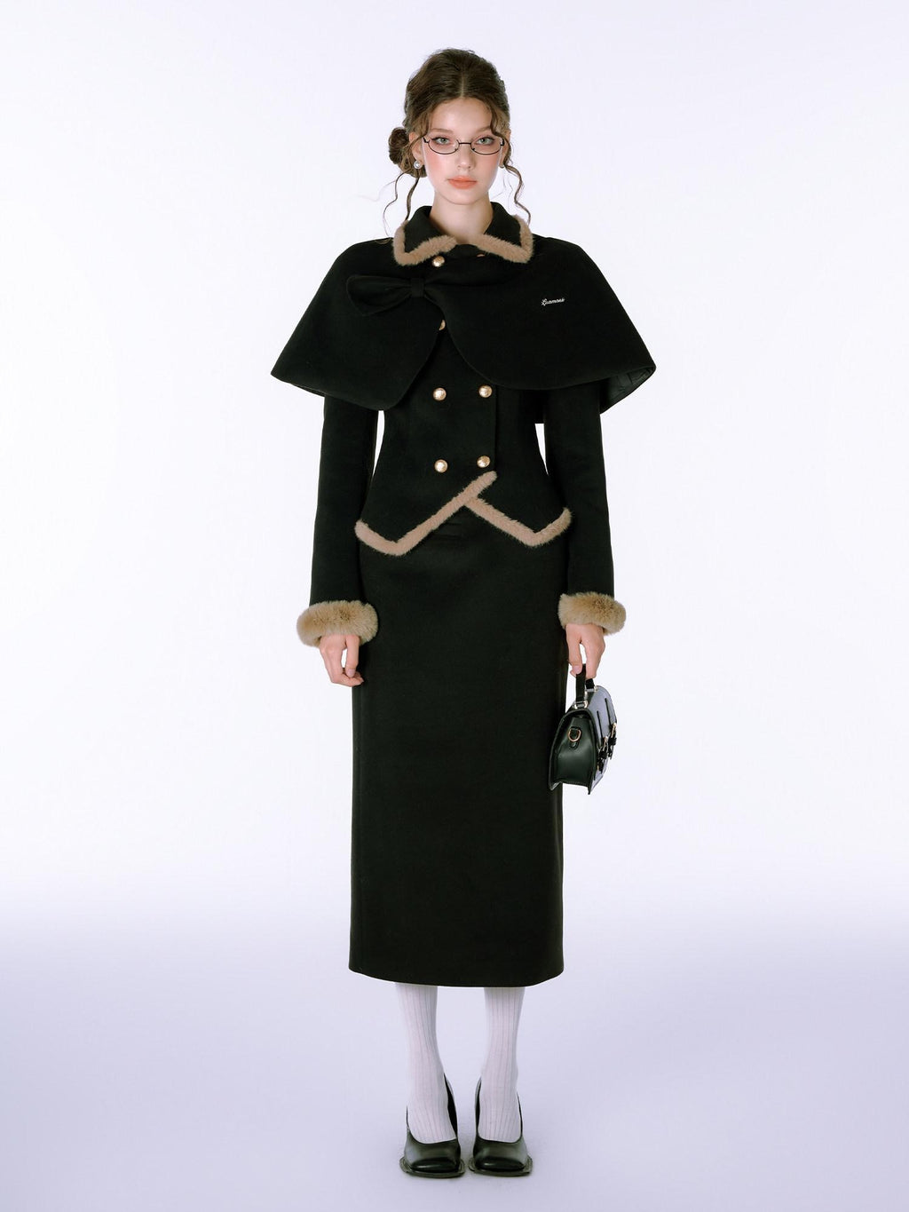 Luamoss Polyester Long Sleeve Notched Collar Casual Women Two Piece Top & Skirt Sets