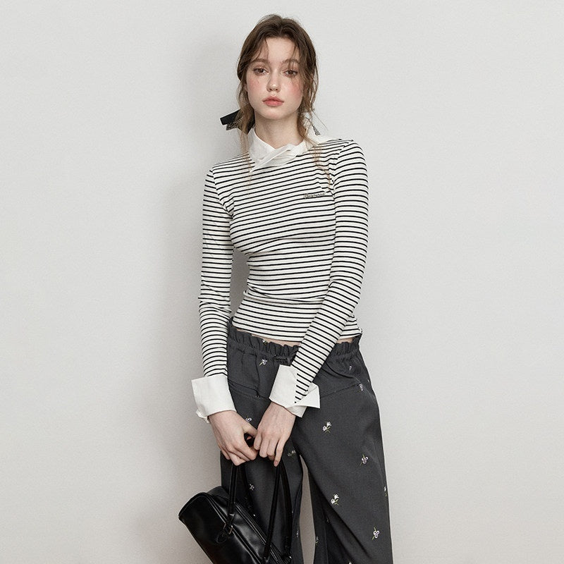 Luamoss_Stretch_Cotton_Layered_Women_Striped_Crewneck_Long_Sleeve_T-Shirts_MISSTT