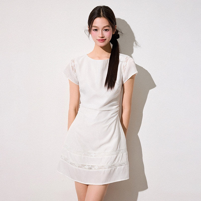 Luamoss_Sweet_Lace_Patchwork_A_Line_Fitted_Waist_Young_Women_Pearl_White_Mini_Dresses_MISSTT