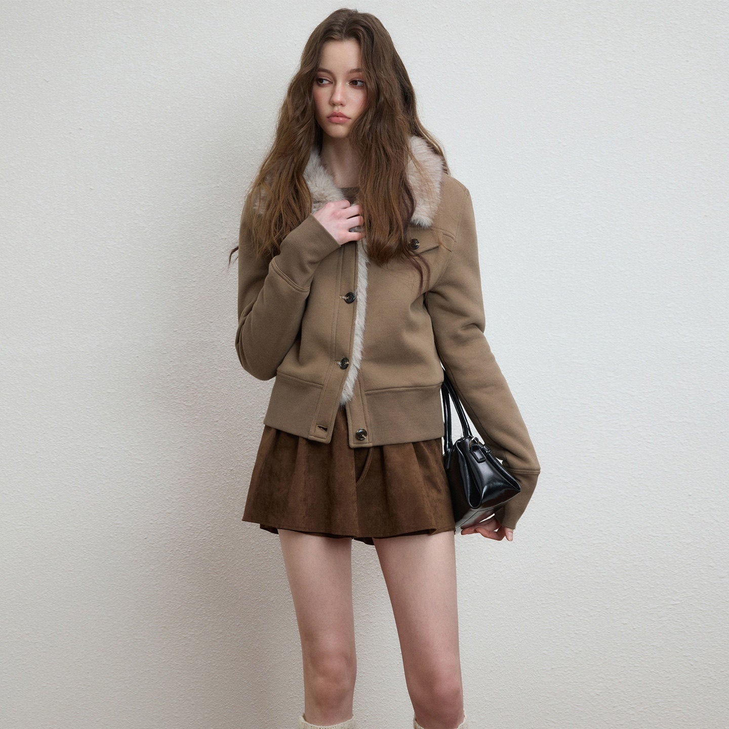 Luamoss_Warm_Plush_Lined_Straight_Fit_Short_Ribbed_Hem_Women_Mocha_Brown_Puffer_Jackets_MISSTT