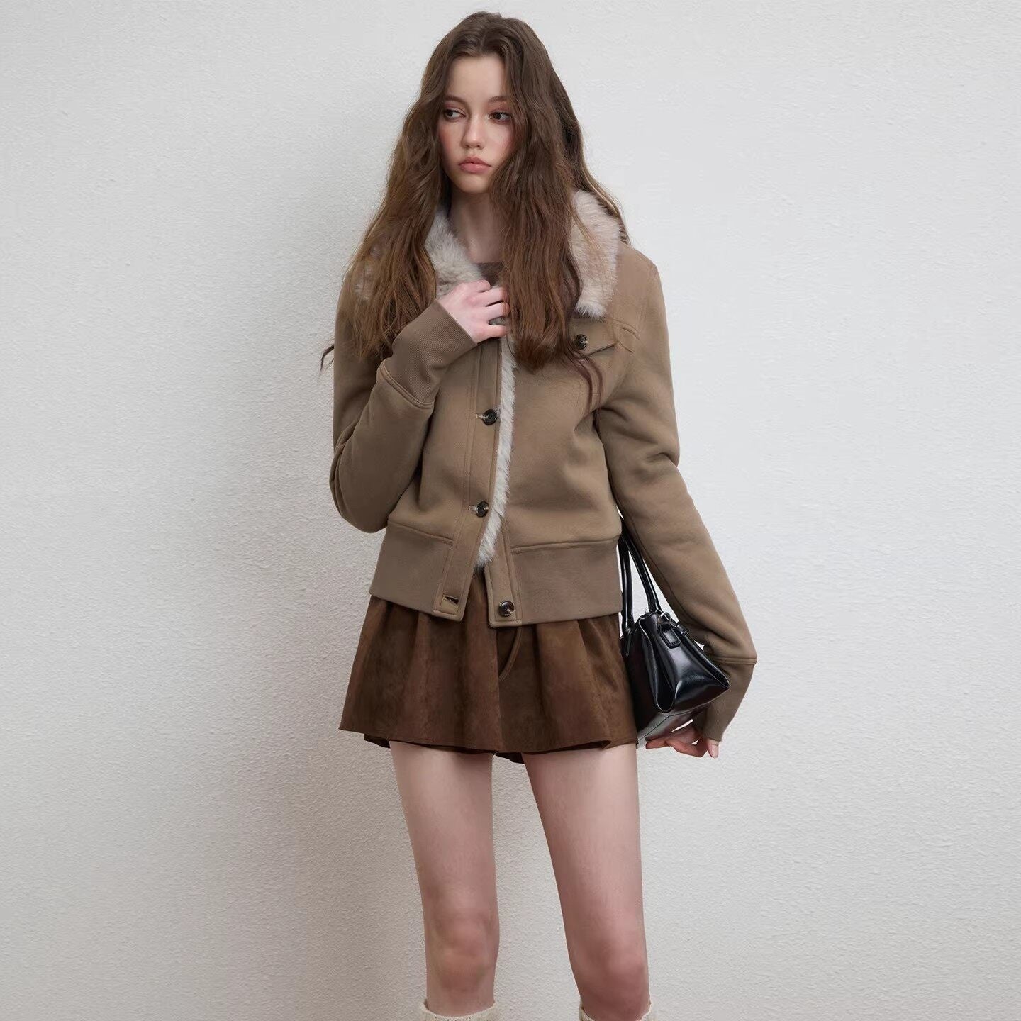 Luamoss_Warm_Plush_Lined_Straight_Fit_Short_Ribbed_Hem_Women_Mocha_Brown_Puffer_Jackets_MISSTT