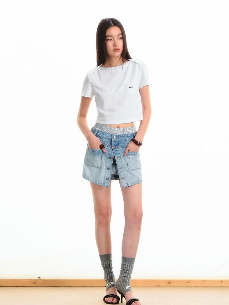 NAWSNOTAWEAR 100 Percent Cotton Loose Fit Short Sleeve Women Cropped Casual Basic Crop Tops