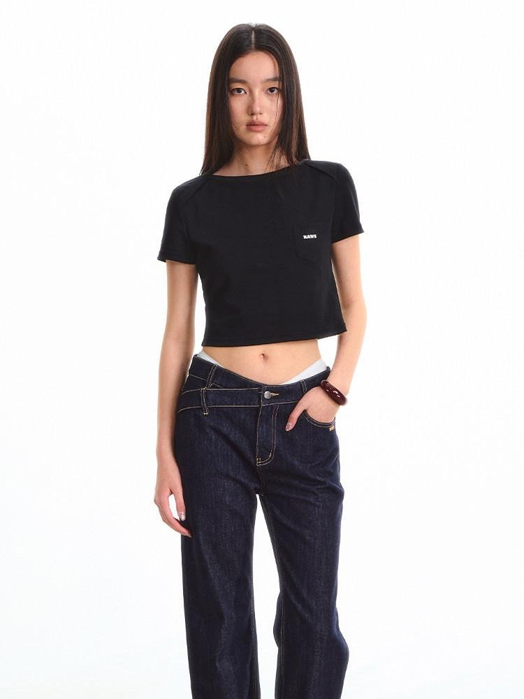 NAWSNOTAWEAR 100 Percent Cotton Loose Fit Short Sleeve Women Cropped Casual Basic Crop Tops