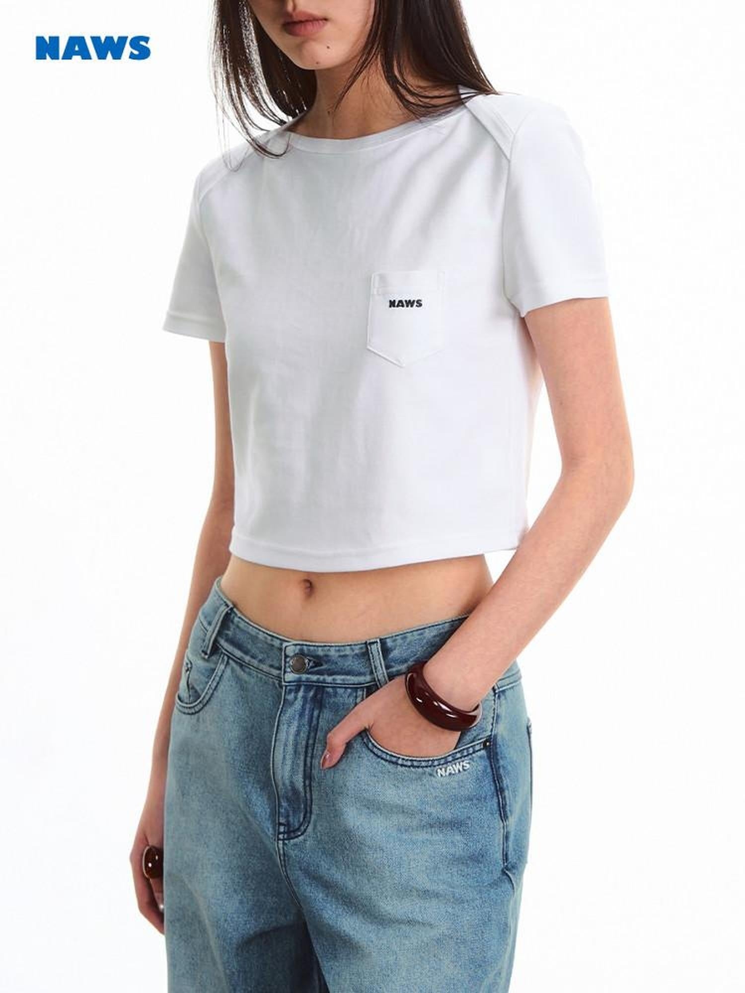 NAWSNOTAWEAR 100 Percent Cotton Loose Fit Short Sleeve Women Cropped Casual Basic Crop Tops
