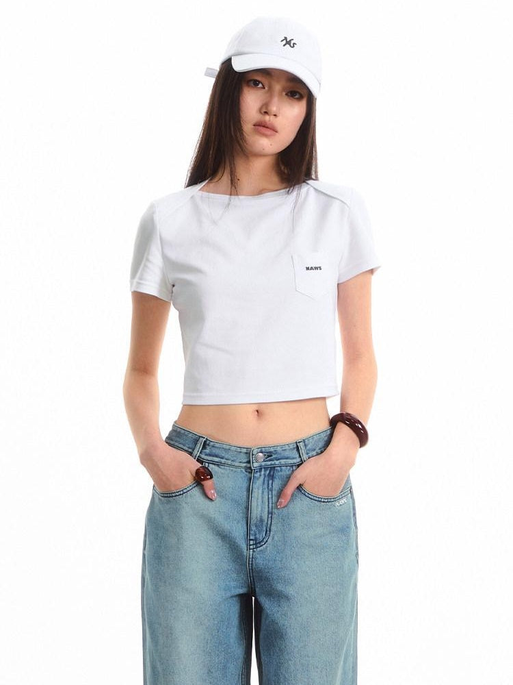 NAWSNOTAWEAR 100 Percent Cotton Loose Fit Short Sleeve Women Cropped Casual Basic Crop Tops
