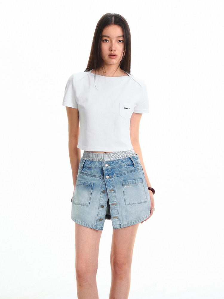 NAWSNOTAWEAR 100 Percent Cotton Loose Fit Short Sleeve Women Cropped Casual Basic Crop Tops
