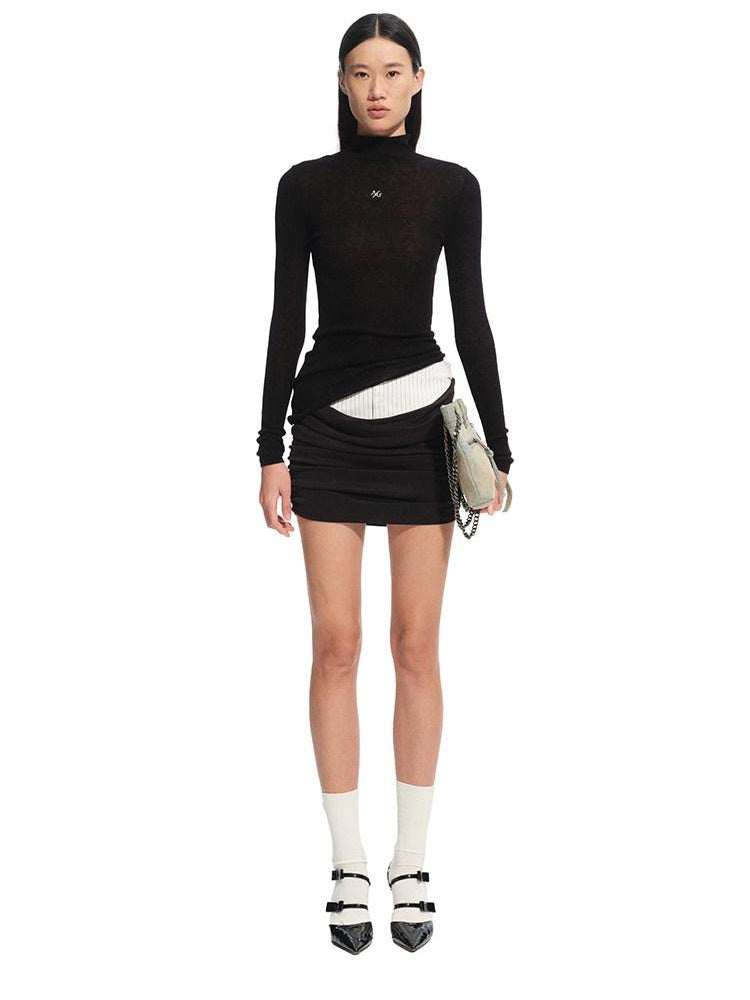 NAWSNOTAWEAR 100% Wool Soft Slim Fit V-neck Casual Women Knitwear Tops Texture Sweaters