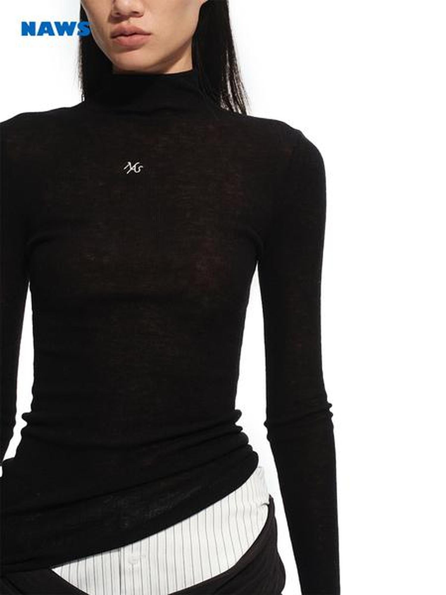NAWSNOTAWEAR 100% Wool Soft Slim Fit V-neck Casual Women Knitwear Tops Texture Sweaters