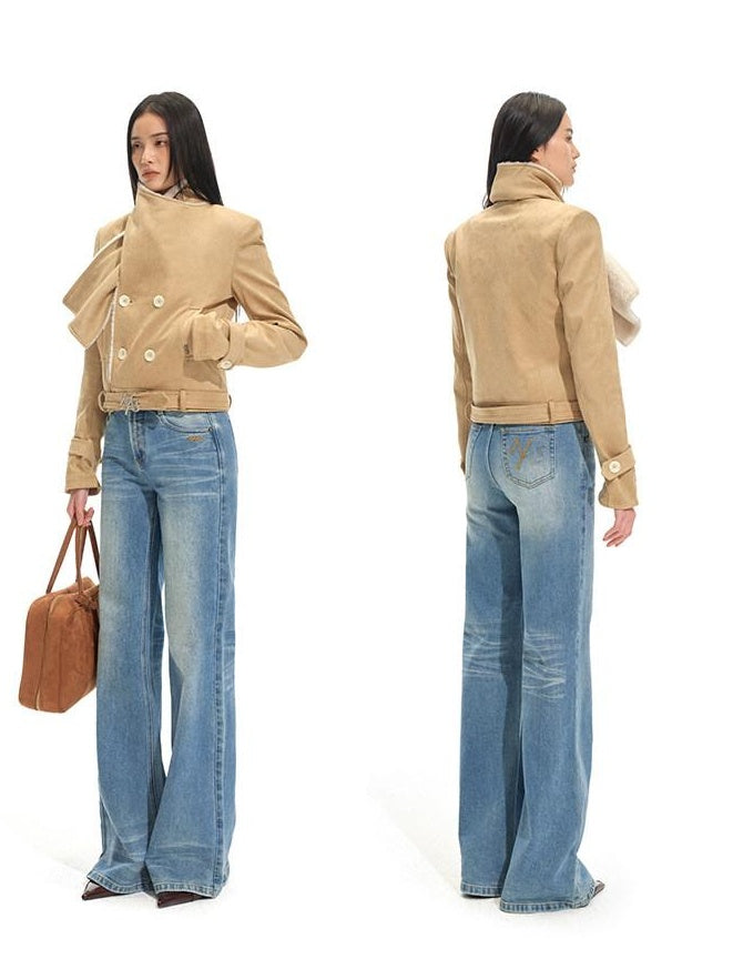NAWSNOTAWEAR 5Cm Lift Casual Natural Waist Stretch Women Prussian Blue Straight Leg Jeans