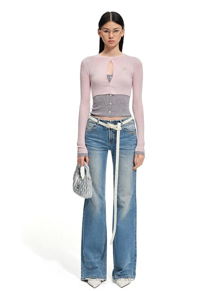NAWSNOTAWEAR 5Cm Lift Casual Natural Waist Stretch Women Prussian Blue Straight Leg Jeans
