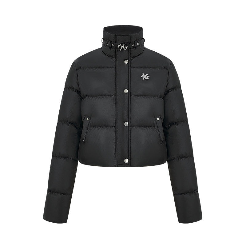 NAWSNOTAWEAR_90_Percent_White_Duck_Down_Short_Cape_Stand_Collar_Hidden_Placket_Down_Jackets_MISSTT