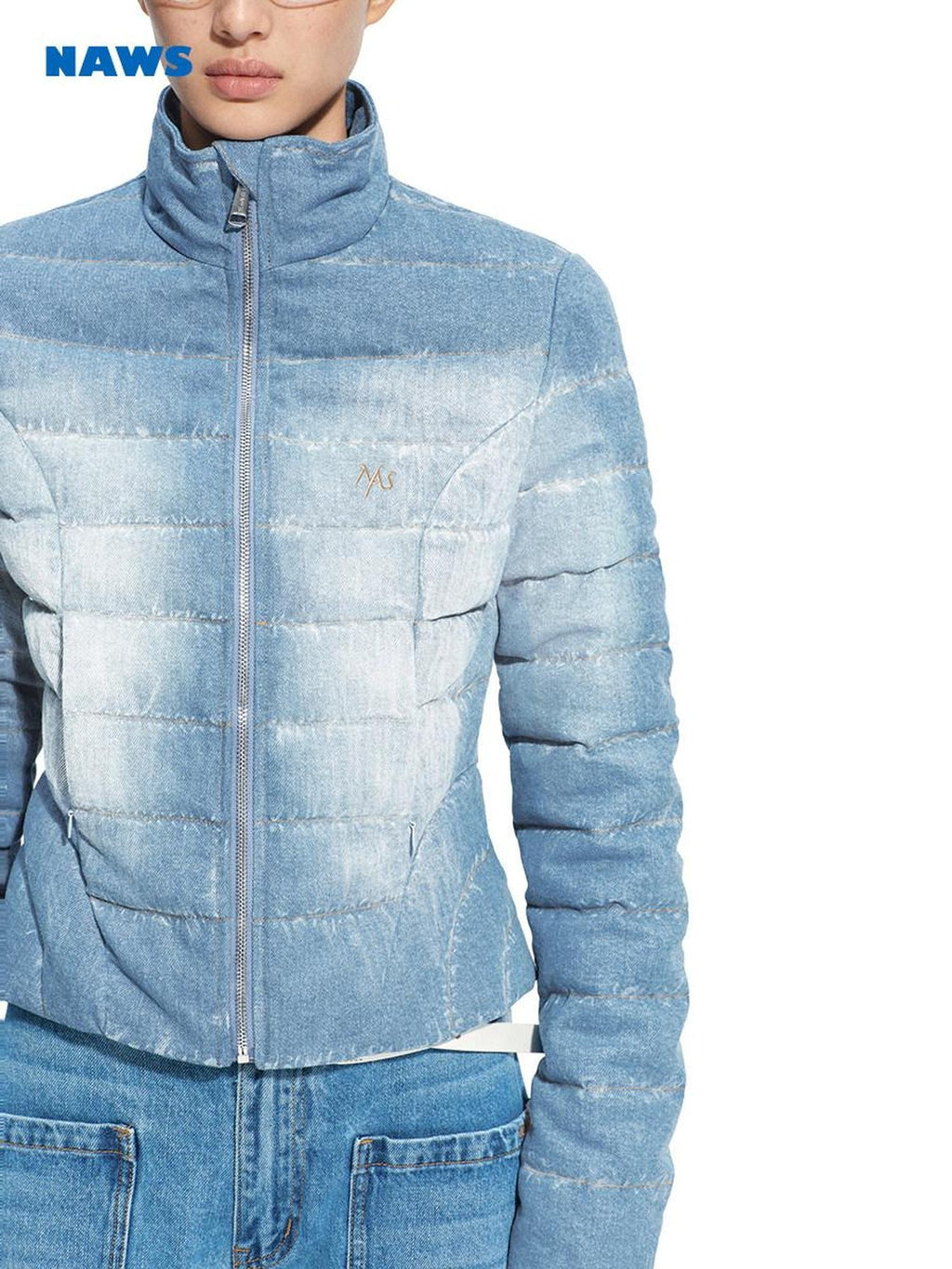 NAWSNOTAWEAR 90 White Duck Down Eco Washed Cotton Straight Fit Commuter Zipper Down Jackets
