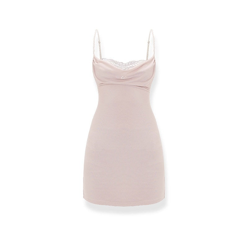 NAWSNOTAWEAR_Apricot_Pink_Cinched_Waist_Plunging_Neckline_Sleeveless_Bodycon_Mini_Dresses_MISSTT