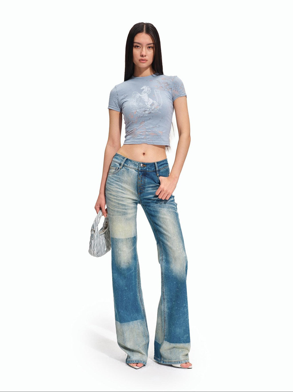NAWSNOTAWEAR Breathable Cotton Blend Casual Slim Crew Neck Women Animal Print Basic Crop Tops