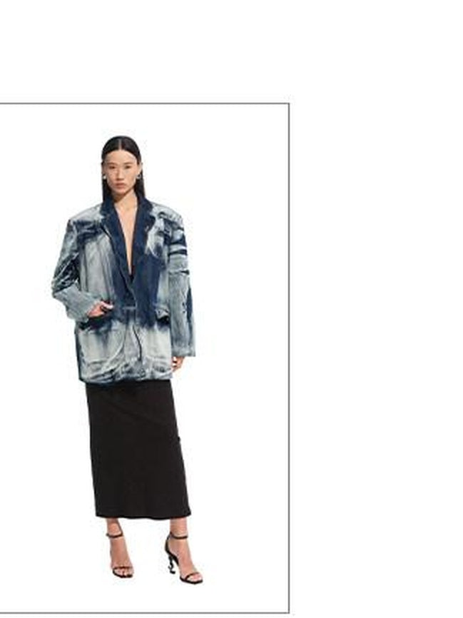 NAWSNOTAWEAR Breathable Cotton Relaxed Fit Lapel Casual Women Storm Blue Blazers