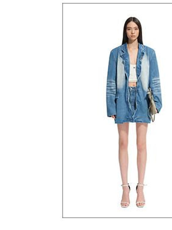 NAWSNOTAWEAR Breathable Cotton Relaxed Fit Lapel Casual Women Storm Blue Blazers